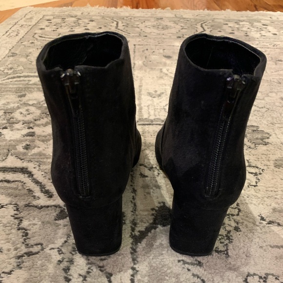 Black suede block heel boot/bootie - Picture 4 of 6